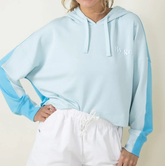 Simply Southern Tops - Simply Southern Color Block Through Faith Cropped Hoodie for Women XXL